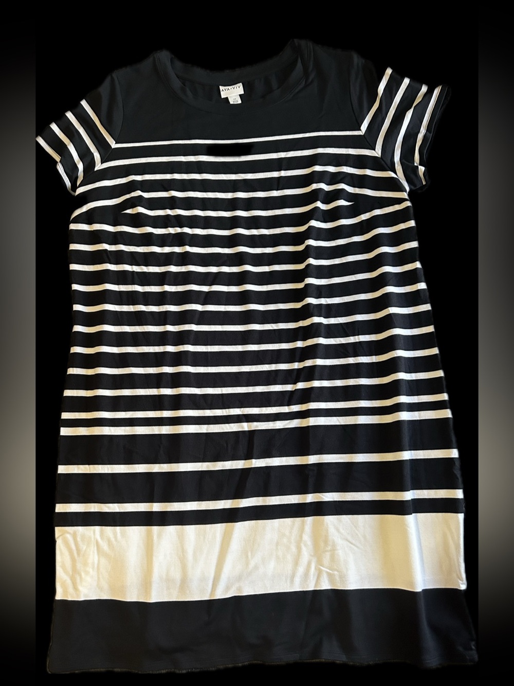 Ava & Viv Black and White Striped Maxi Dress